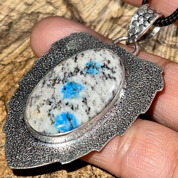 Raindrops K2 Azurite Pendant 2 1/2” - Picture 6 of 14